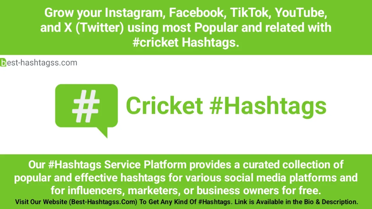 Cricket Hashtags To Grow Your instagram, Facebook, & X | #Cricket